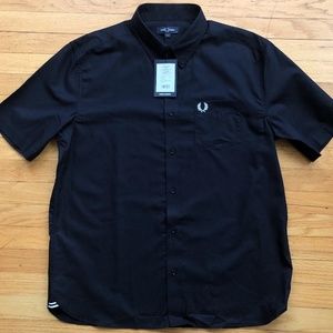 NEW Fred Perry Navy Short Sleeve Oxford Shirt XL